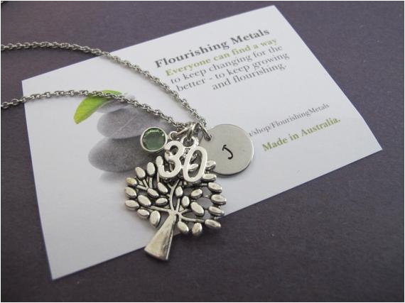 30th 40th 50th birthday gift for her tree of life charm