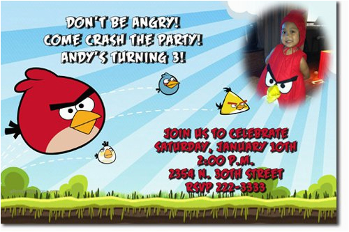 angry birds birthday invitations personalized