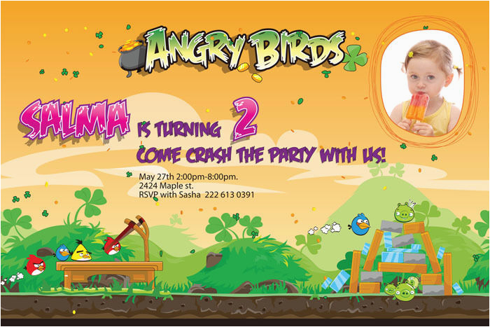 personalized angry birds birthday invitations u print custom 110872959031