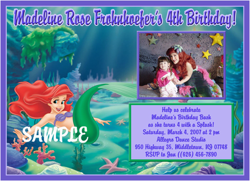 little mermaid birthday invitations