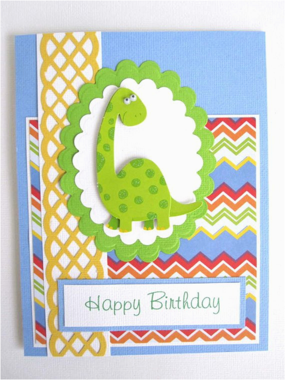 dinosaur handmade birthday card for kids