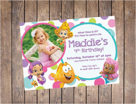 bubble guppies birthday invitation custom digital file