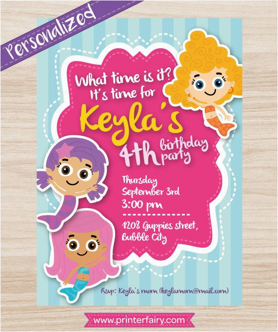 bubble guppies birthday invitations personalized by