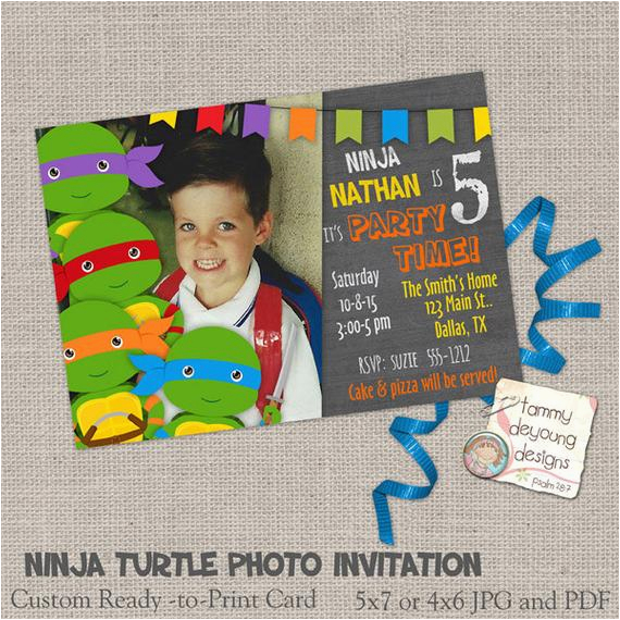 ninja turtle birthday invitations
