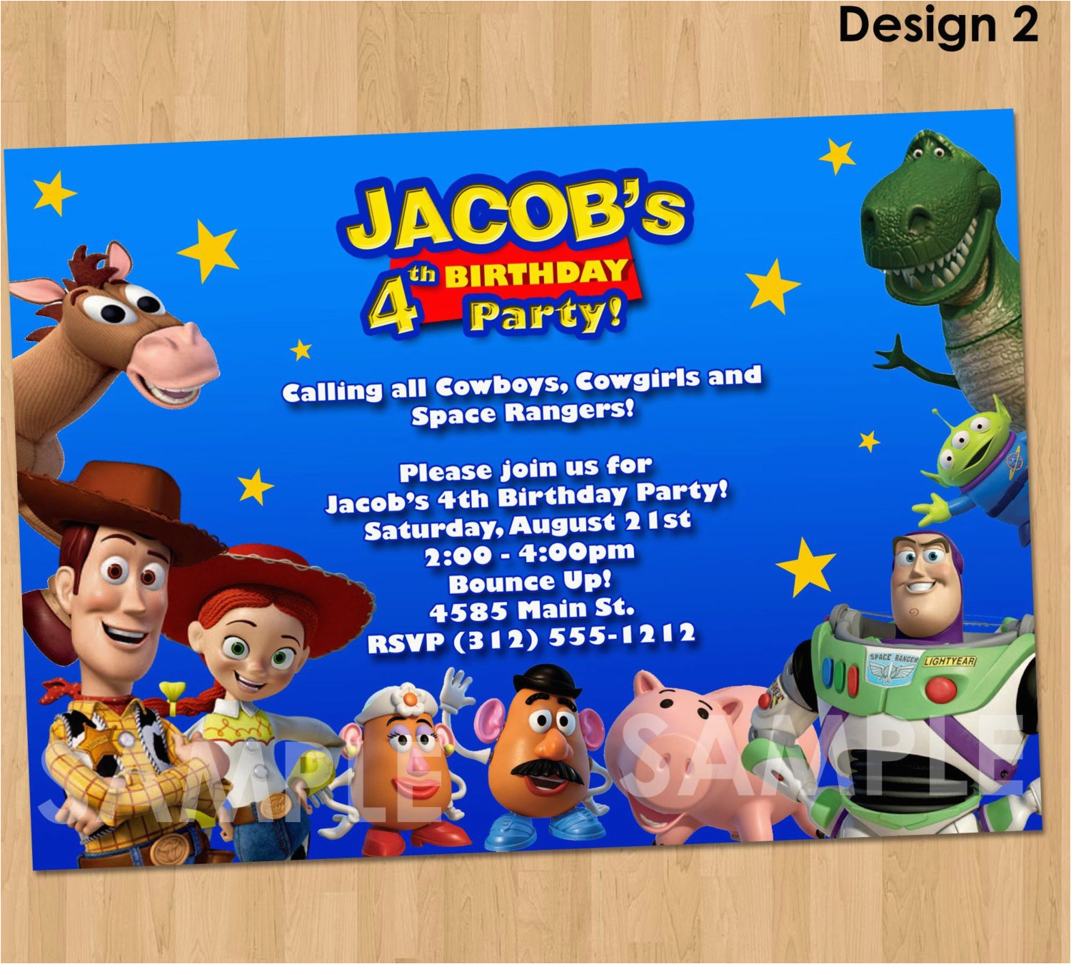 Personalized toy Story Birthday Invitations toy Story Invitation toy Story Invite Custom Personalized