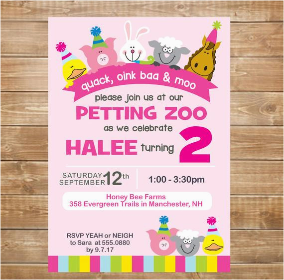 petting zoo birthday invitation petting zoo party farm party