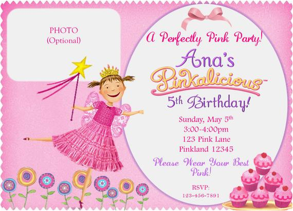 pinkalicious birthday invitation