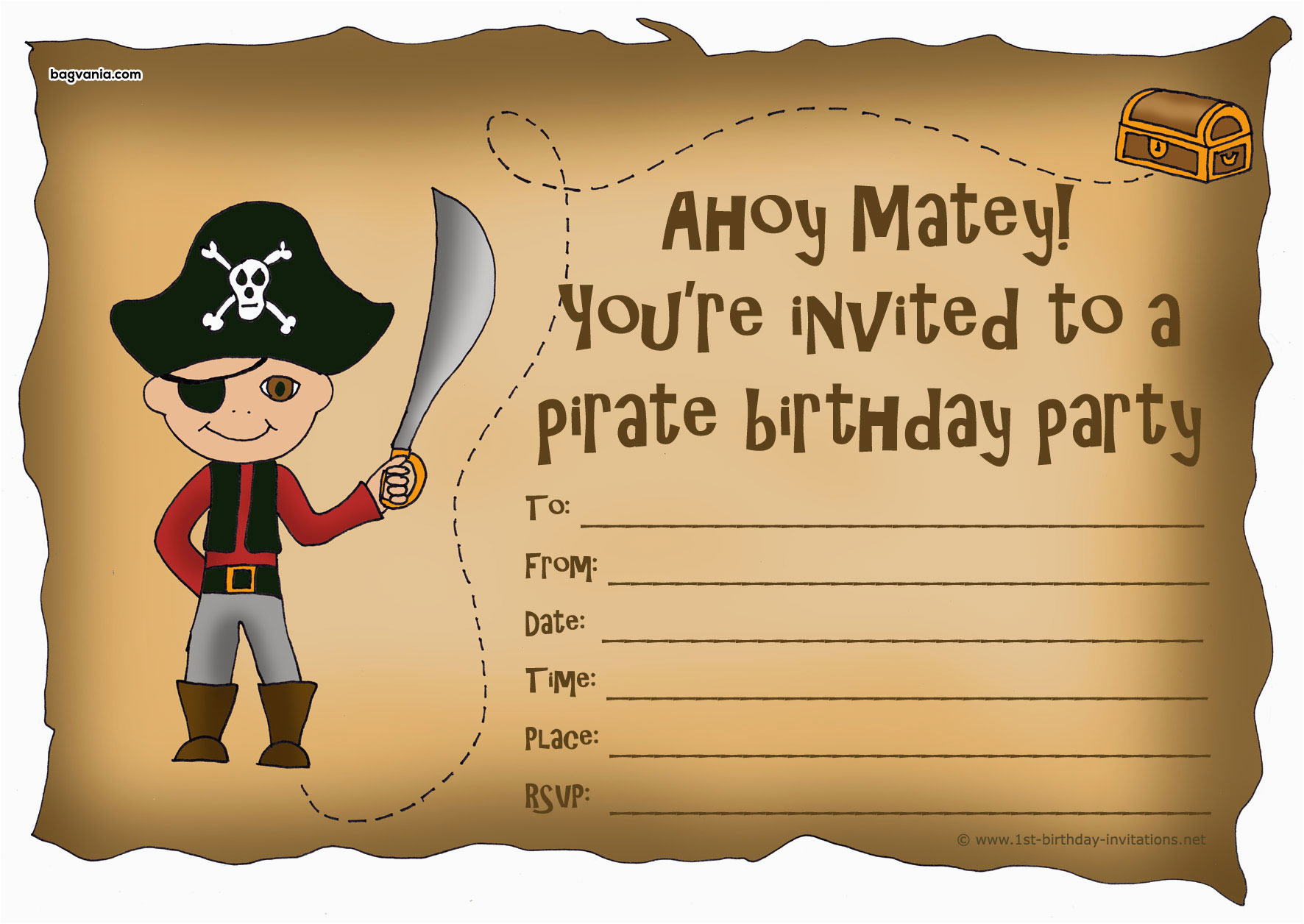 pirates birthday invitations