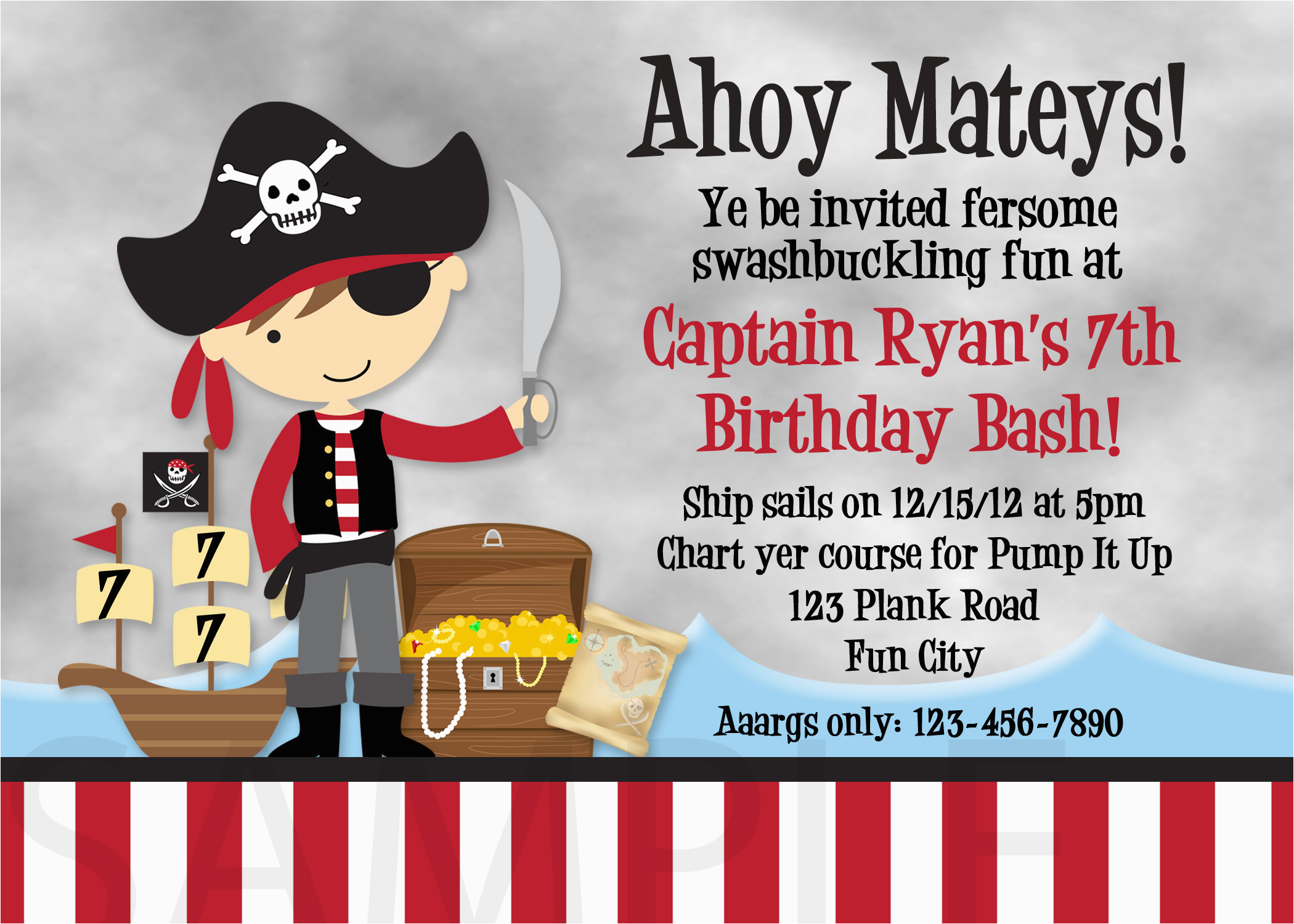 pirate birthday party invitations wording