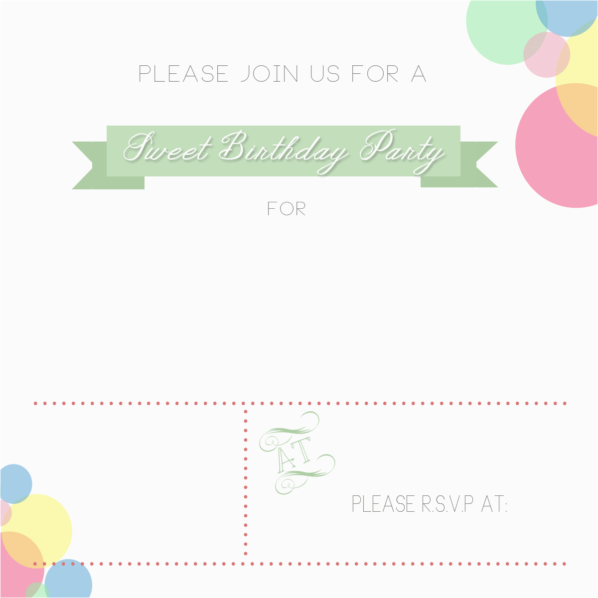 p plain birthday card invitation 1709260