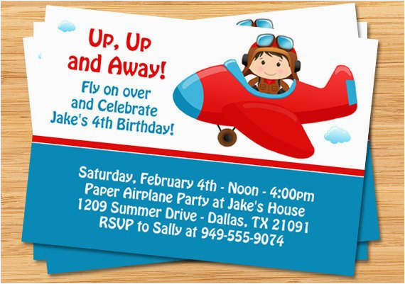 airplane birthday party invitation