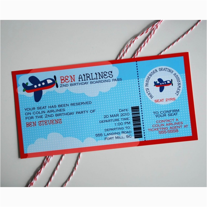 airplane birthday party printable invitation