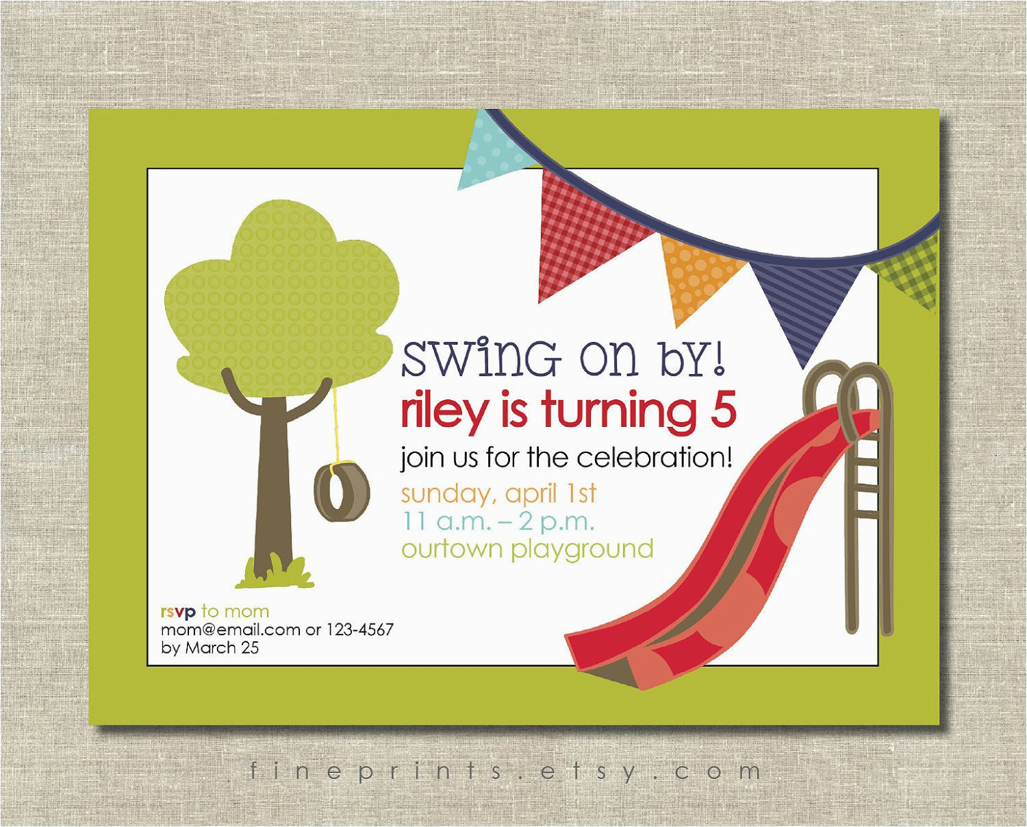 playground birthday party invitation