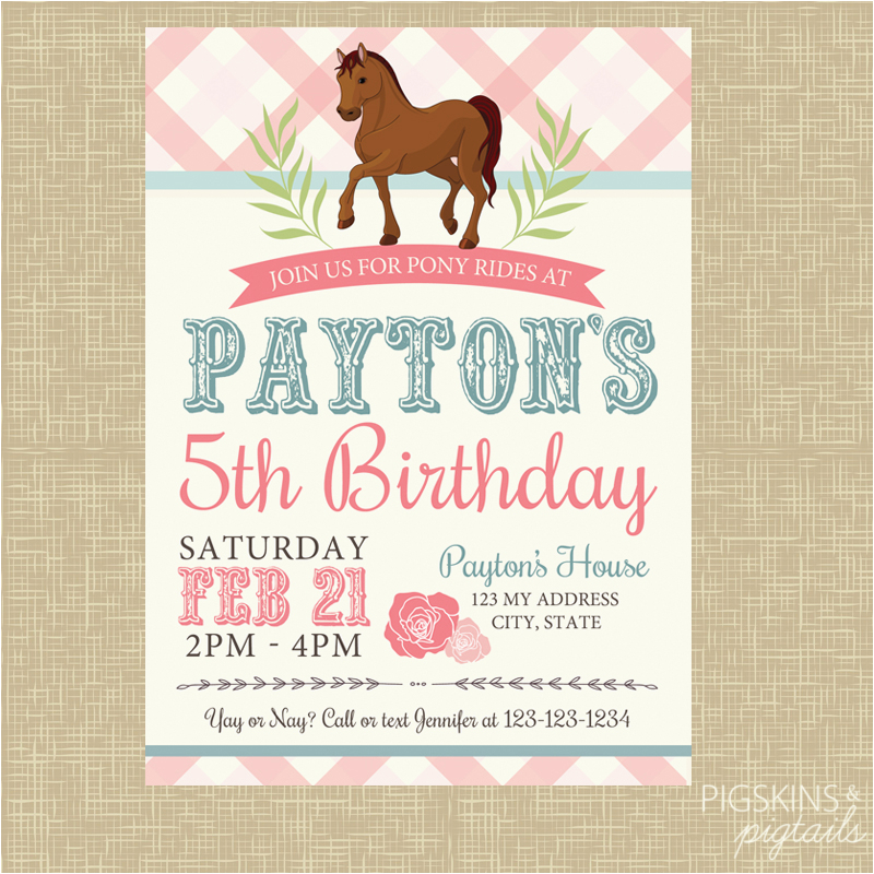 pony birthday invitation