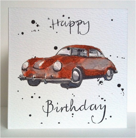 birthday card vintage 1960 porsche