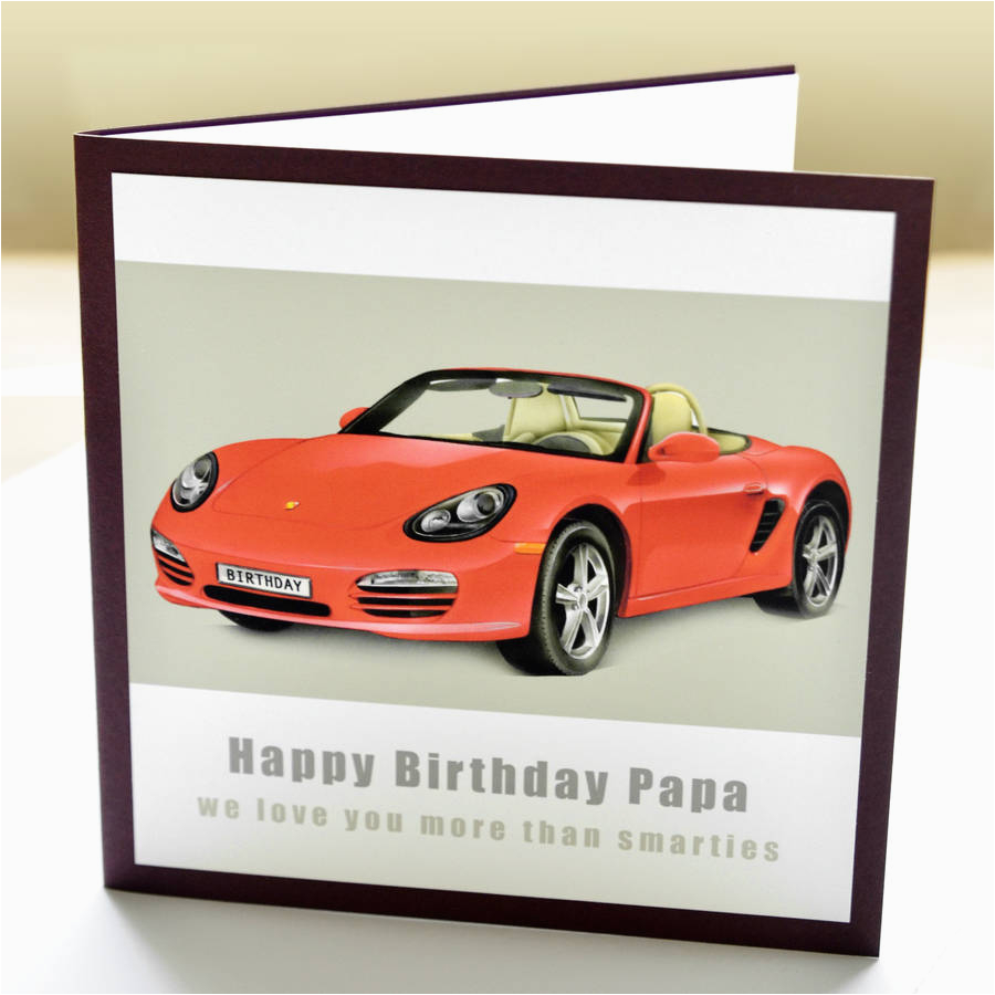 personalised porsche birthday card