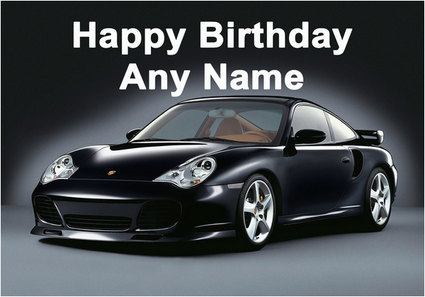 porsche black birthday card 3395 p