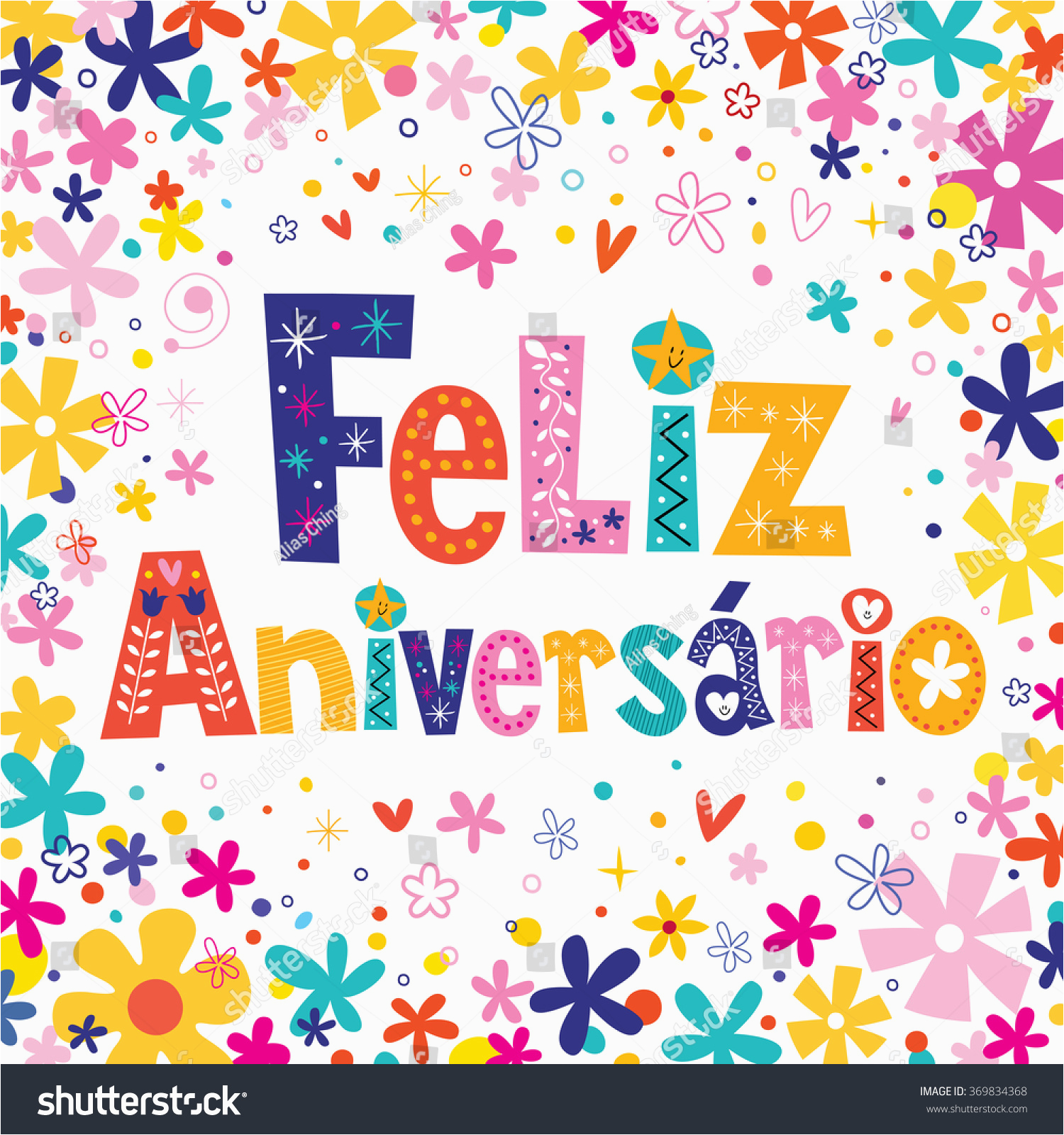 feliz aniversario portuguese happy birthday card 369834368