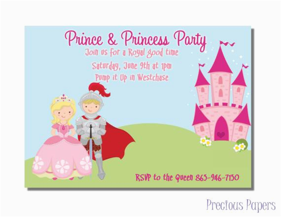 prince and princess party invitations