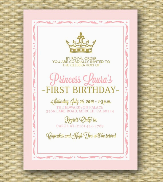 pink and gold princess first birthday
