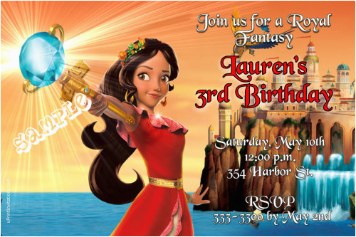 princess elena of avalor birthday invitations design