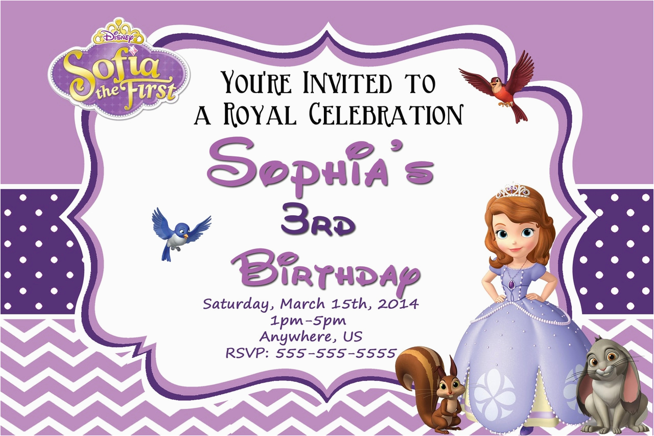 princess sofia the first birthday invitations