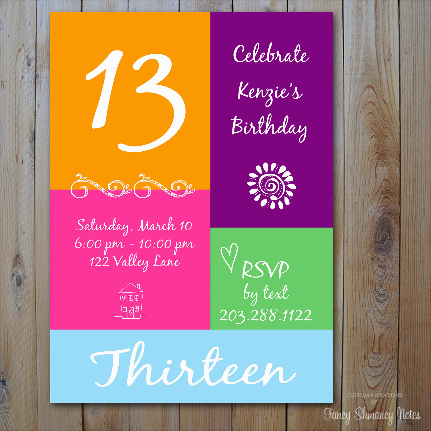 Printable 13th Birthday Invitations 13th Birthday Party Invitation 
