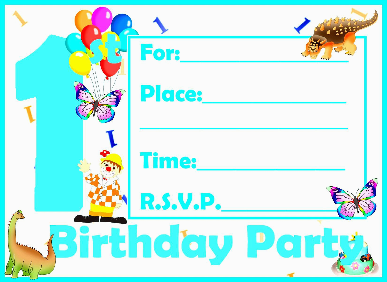 birthday invitation card template kids