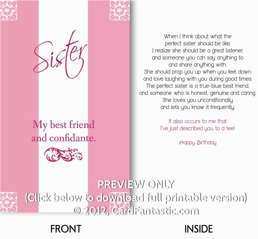 post sister birthday cards to print free printable 89246