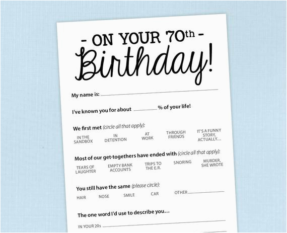 Printable Funny 70th Birthday Cards BirthdayBuzz
