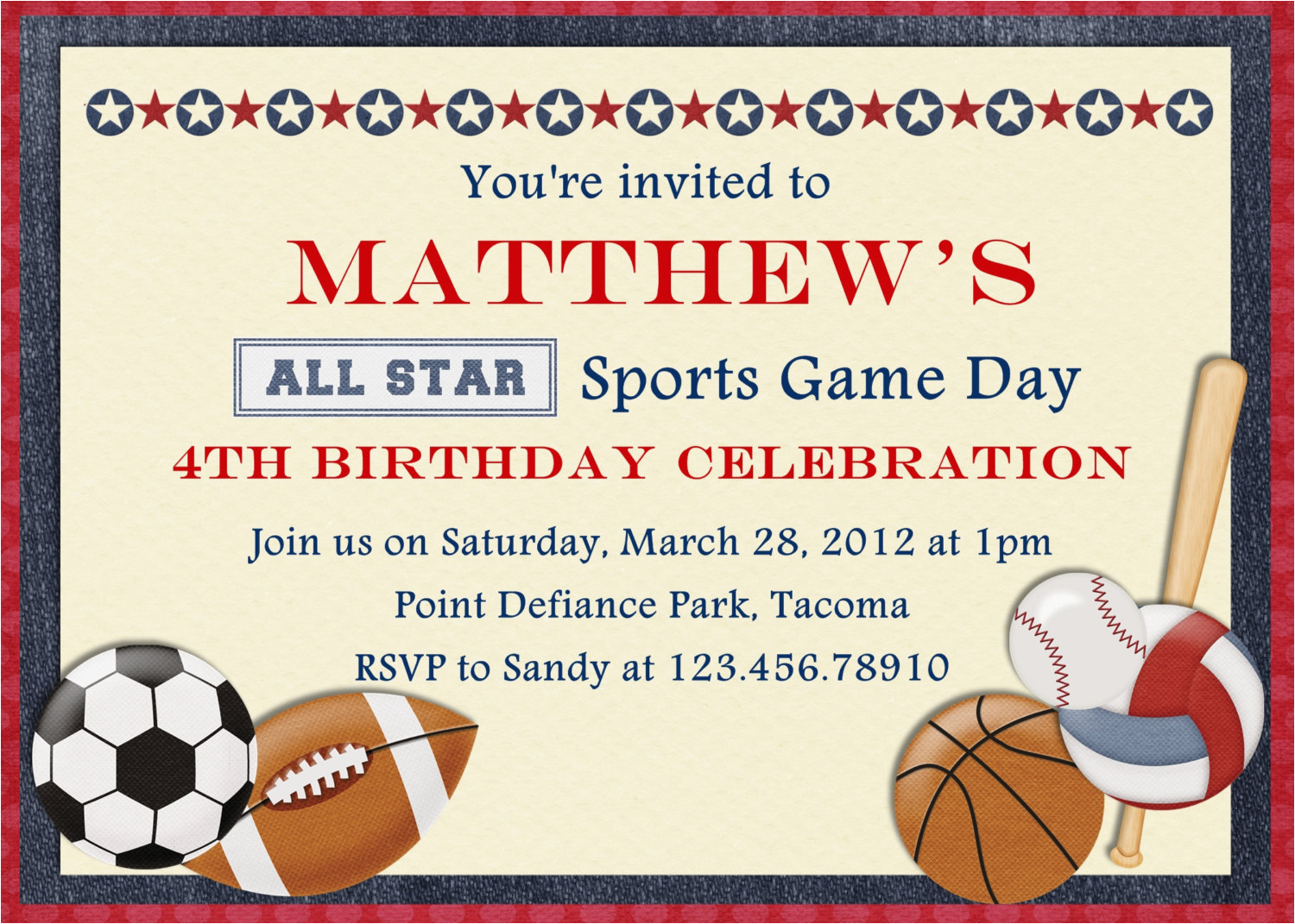 free printable sports birthday invitations free