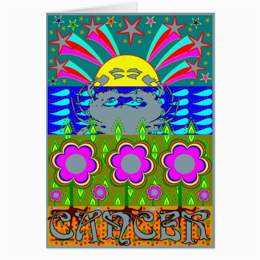 cancer psychedelic greeting card card 137142132391656202
