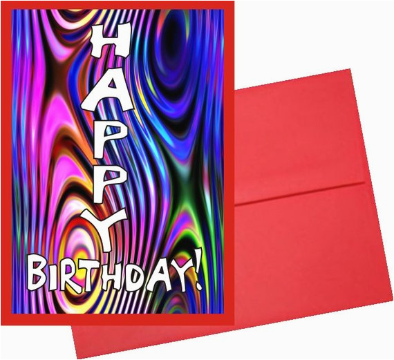 custom card psychedelic happy birthday