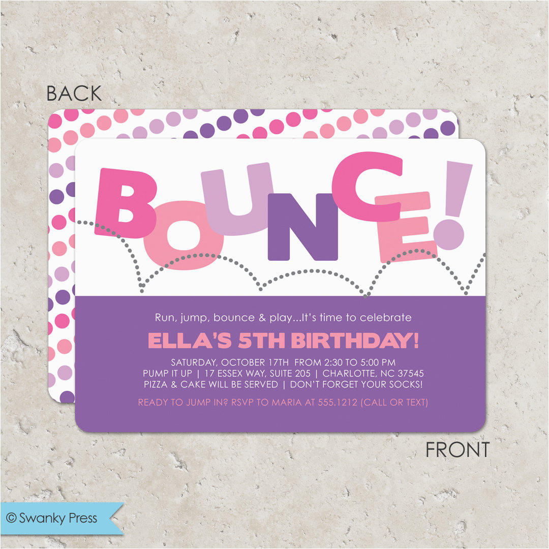 bounce house birthday party invitation