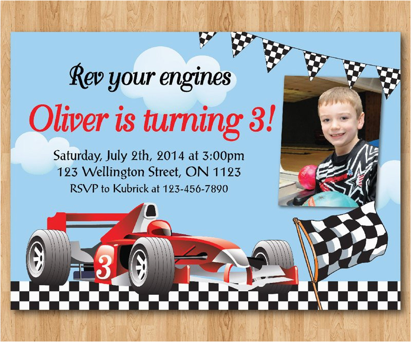 race car birthday invitation boy racing car birthday party