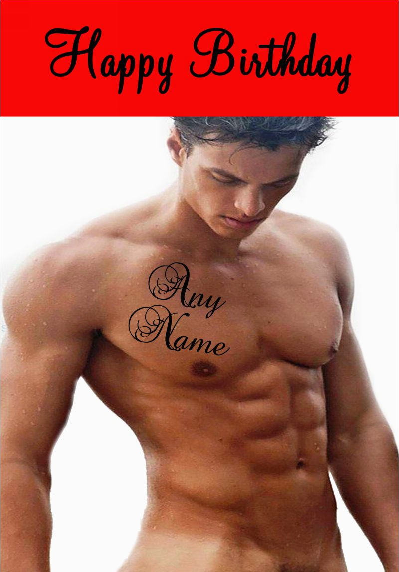 super sexy man tattoo name birthday card