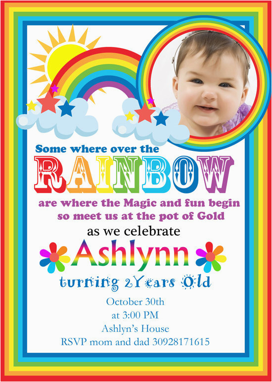 rainbow birthday invitation rainbow
