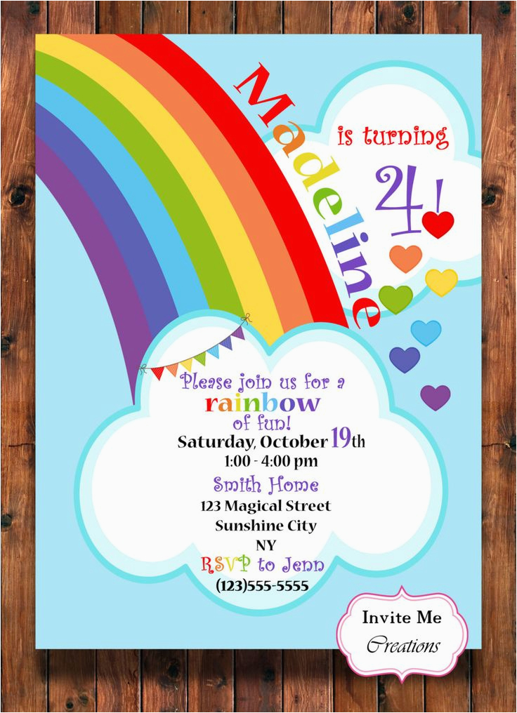 rainbow invitations