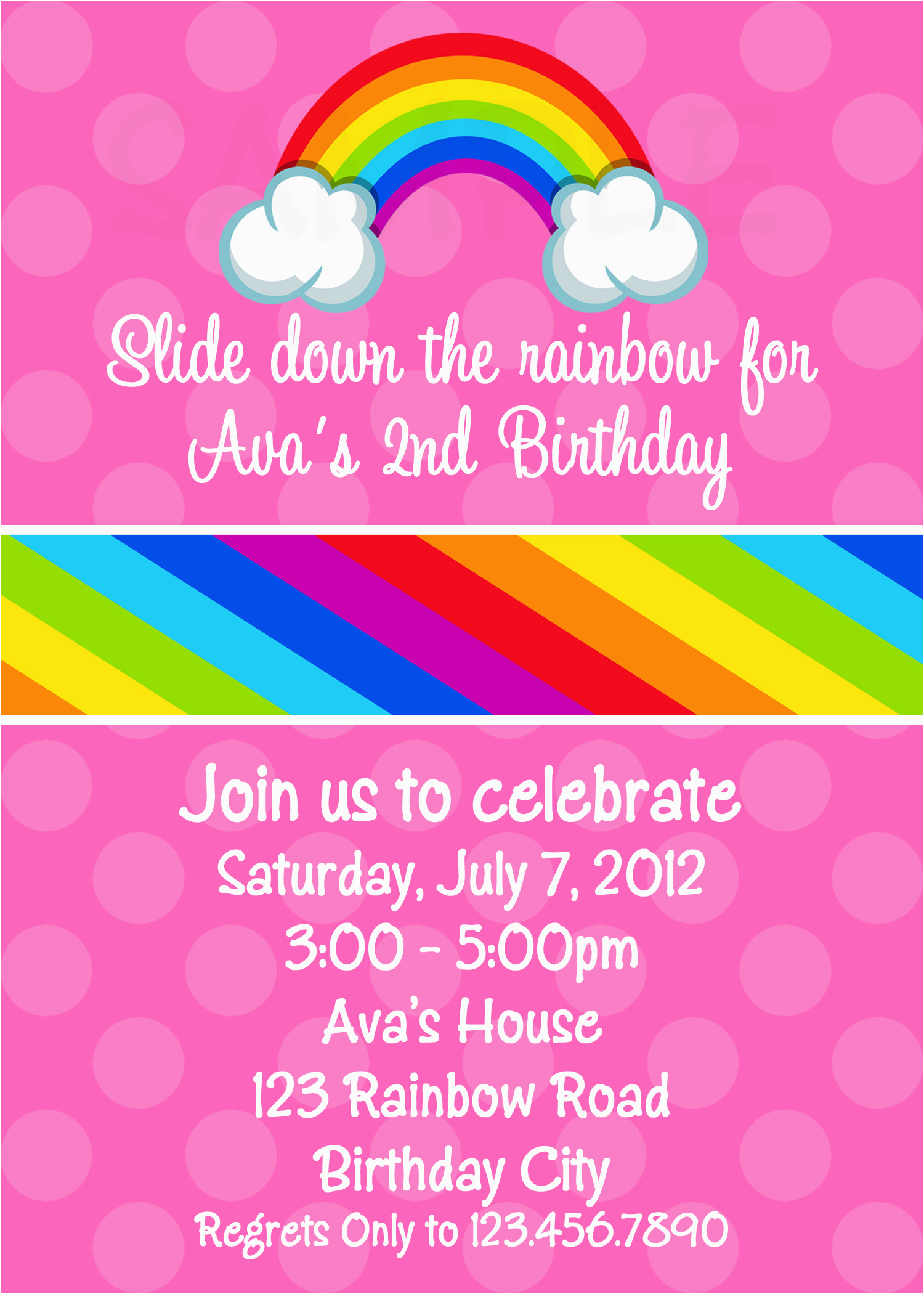 awesome rainbow party invitations printable