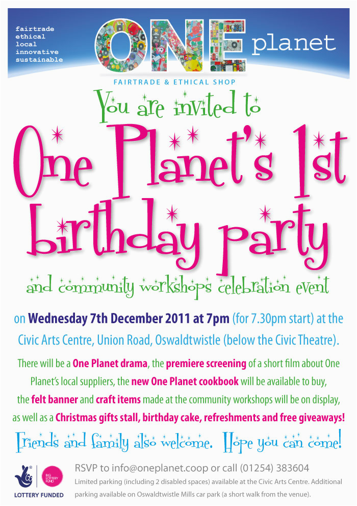 first birthday party reminder oneplanetcommunityprojects