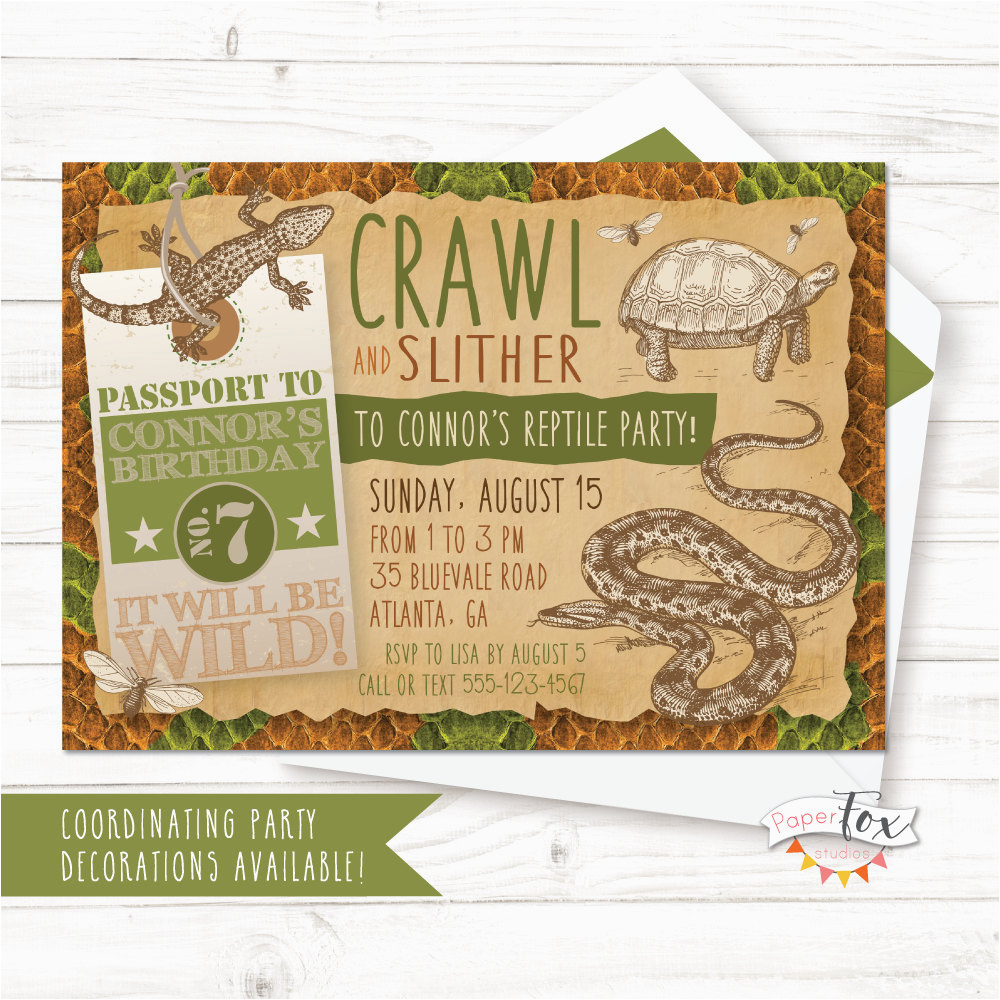 Reptile Birthday Invitations Printable Free BirthdayBuzz
