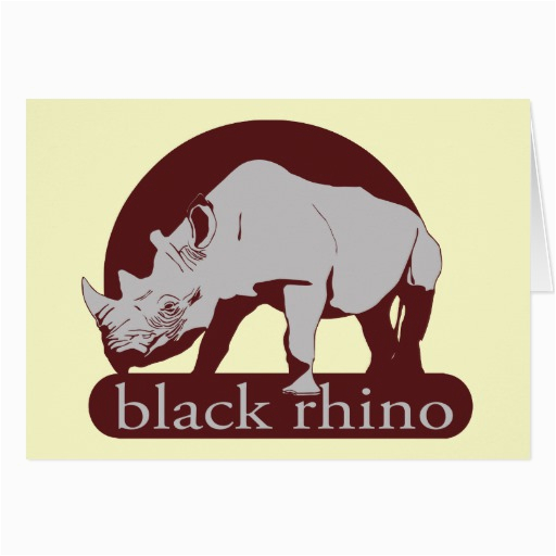 black rhino greeting card zazzle