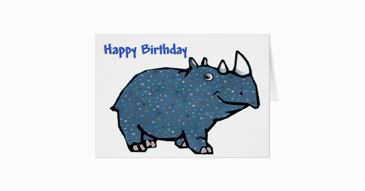 blue rhino happy birthday card zazzle ca