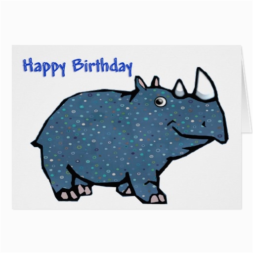 blue rhino happy birthday greeting card zazzle