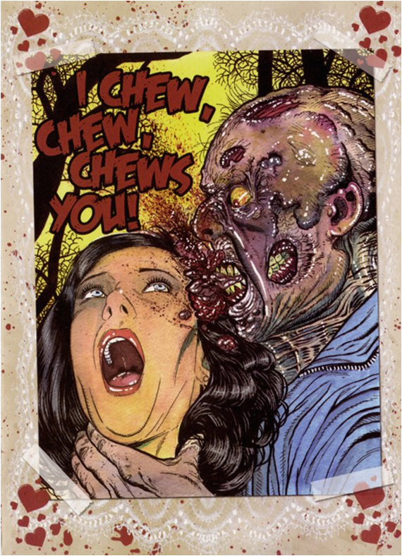 4 pack zombie valentines greeting cards