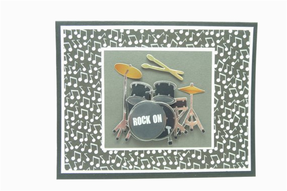 rock n roll birthday card handmade paper