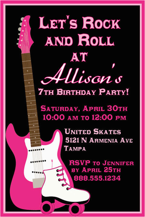 Rock and Roll Birthday Invitations Rock and Roll Birthday Invitations Drevio Invitations Design