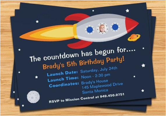 rocket ship birthday party invitation by eventfulcards