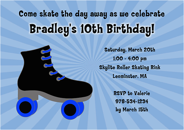 roller skating birthday party invitations