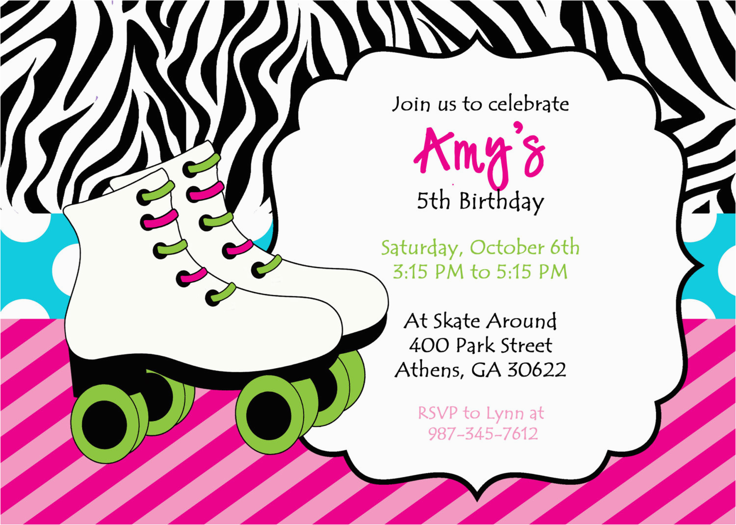 Roller Skating Birthday Party Invitations Template Free BirthdayBuzz